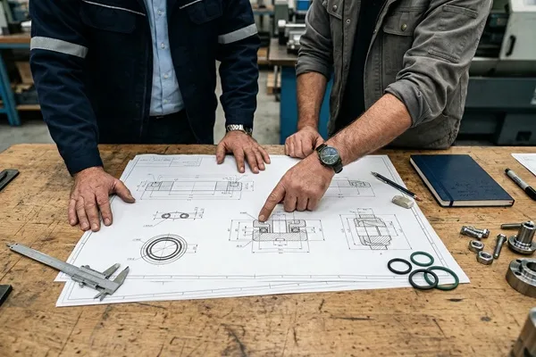FOLON.A engineers analyzing sealing application parameters and providing customized technical support